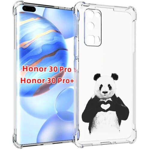 Чехол задняя-панель-накладка-бампер MyPads Влюбленная панда для Huawei Honor 30 Pro/Honor 30 Pro plus + (EBG-AN10) противоударный чехол задняя панель накладка бампер mypads панда любит лапшу для huawei honor 30 pro honor 30 pro plus ebg an10 противоударный