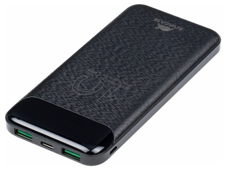 Внешний аккумулятор RivaCase PowerBank VA2542 10000mAh дисплей Li-pol Type-C Micro USB Quick Charge 30A