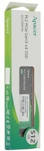 Твердотельный накопитель Apacer SSD AS2280P4U 512Gb M.2 PCIe Gen3x4, R3500/W2300 Mb/s, MTBF 1.8M, 3D NAND, NVMe, Retail (AP512GAS2280P4U-1) (AP512GAS2280P4U-1) - фото №10