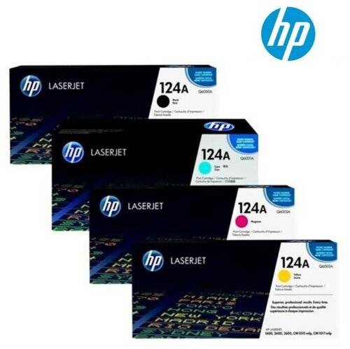 Картриджи HP 124A комплект 4 оригинальных Q6000A + Q6001A + Q6002A ...