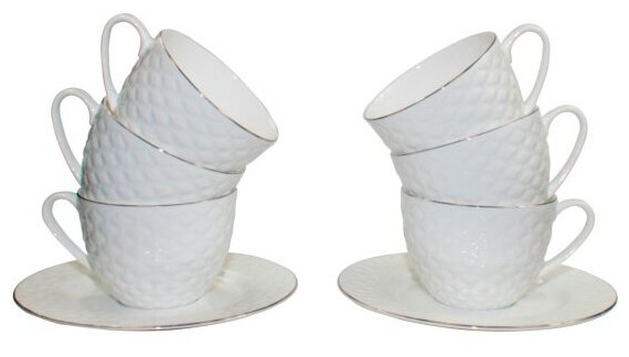 Чайный набор Jewel Суфле фарфор костяной 12 предметов (ПС0016-28)