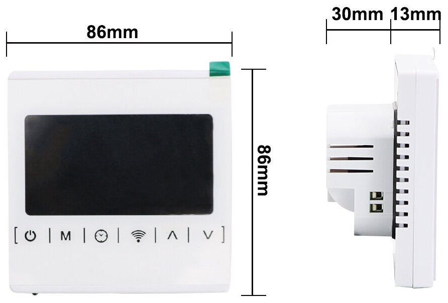 Терморегулятор для теплого пола с Wi-Fi / Сенсорный программируемый регулятор температуры BixtonHeat R1 Wi-Fi / Термостат - фотография № 4