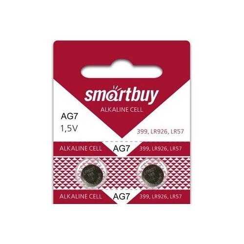 Батарейка часовая SmartBuy AG7-10B,2шт в блистере (SBBB-AG7-10B) smart buy батарейки smartbuy ag4 10b 100 2000 sbbb ag4 10b 10шт в уп ке