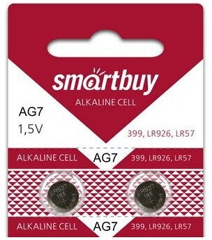 Батарейка часовая SmartBuy AG7-10B,2шт в блистере (SBBB-AG7-10B)
