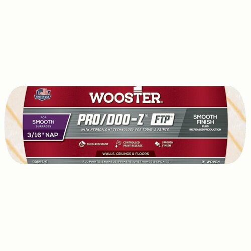 Валик малярный WOOSTER RR665-9 PRO/DOO-Z FTP ворс 3/16 (ворс 0,5 см, ширина 22,86 см)