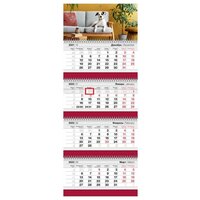 Календарь квартальный 4 бл. на 4 гр. OfficeSpace Business "Сute dog", с бегунком, 2023г. 338168