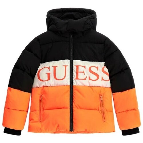 Куртка GUESS, размер 14, черный, оранжевый