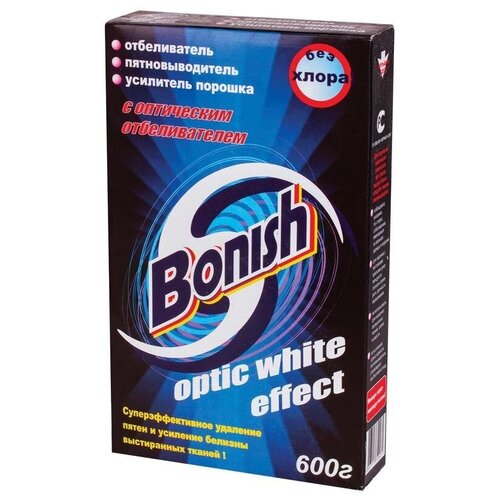 Отбеливатель-порошок Bonish Optic White Effect, 600г