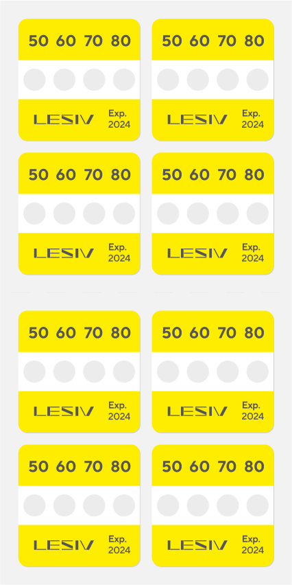 Термоиндикатор Lesiv L-Mark 4T - 50-60-70-80°C цвет - желтый 8 шт.
