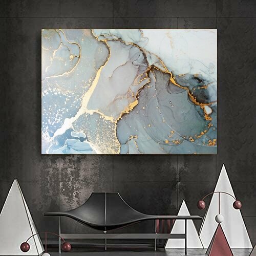 Картина на холсте для интерьера в гостиную/зал/спальню "Серебристо - медные цвета", холст на подрамнике, 60х80 см
