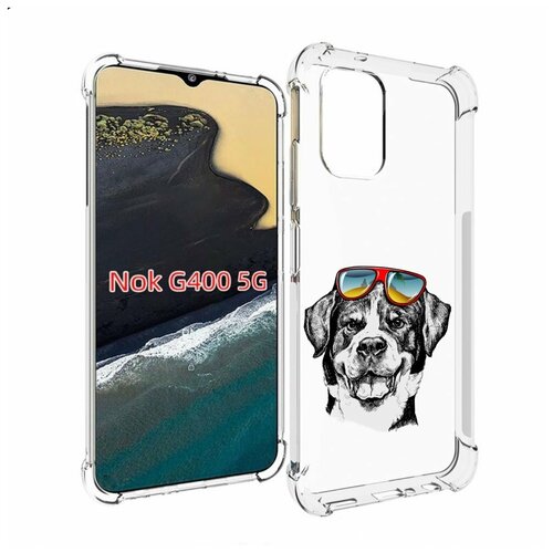 Чехол MyPads счастливая собака для Nokia G400 5G задняя-панель-накладка-бампер