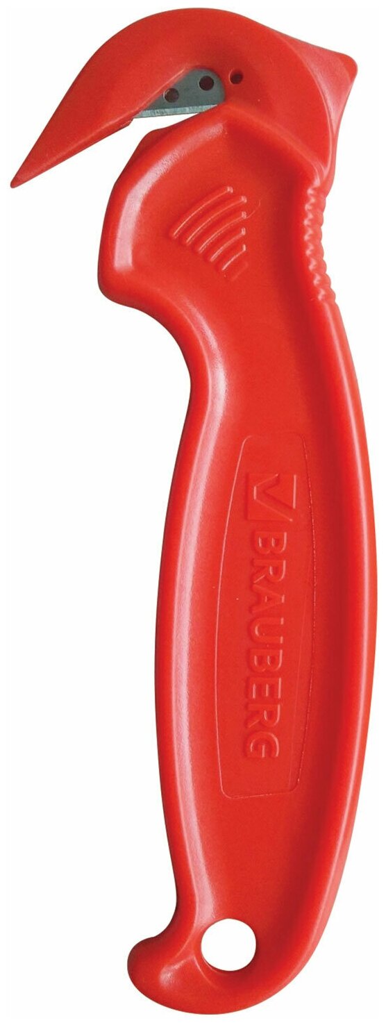 Нож складской безопасный BRAUBERG "Logistic", для вскрытия упаковочных материалов, красный, блистер, 236969 В комплекте: 3шт.