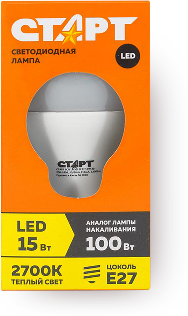 Лампа светодиодная СТАРТ Экономь ECO LED GLS, E27, 15 Вт, 2700 К - фотография № 16