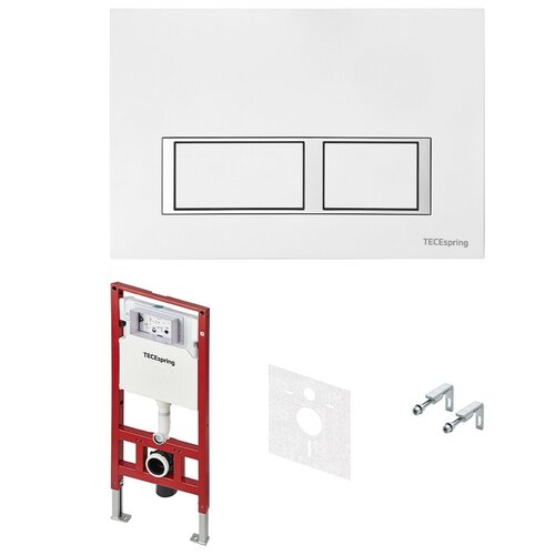 Инсталяция для унитаза Tece TeceSpring S955203 с панелью смыва, цвет белый глянцевый