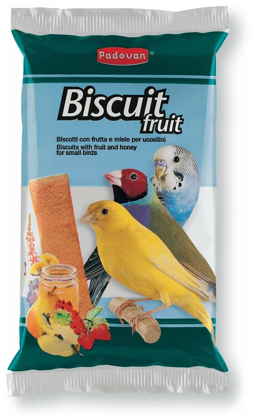 Лакомство для птиц Padovan Biscuit Fruit с фруктами и яйцом , 30 г