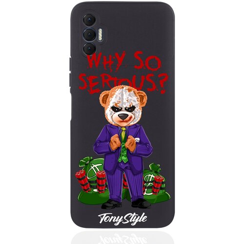 Черный силиконовый чехол Tony Style для Tecno Spark 8P Tony Style Why so serious черный силиконовый чехол tony style для tecno spark 8p tony style со скейтом