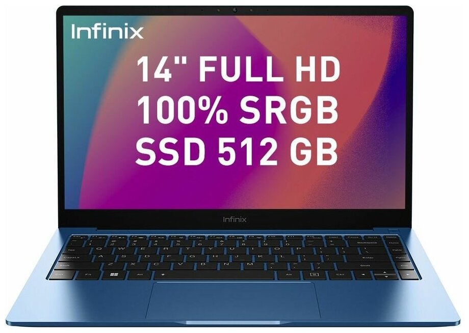Ноутбук Infinix Inbook XL23 i7 1195G7/16Gb/SSD512Gb/14"/IPS/FHD/Win11Home/Blue