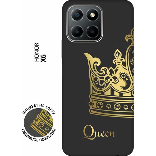Матовый чехол True Queen для Honor X6 / X8 5G / Хонор Х6 / Х8 5Г с 3D эффектом черный матовый чехол true queen для honor x6 x8 5g хонор х6 х8 5г с 3d эффектом черный