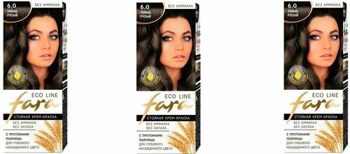 Краска для волос FARA (Фара) Eco Line Green, 6.0 темно-русый х 3шт