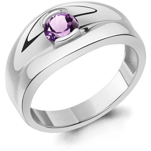 Кольцо Diamant online, серебро, 925 проба, аметист, размер 19.5