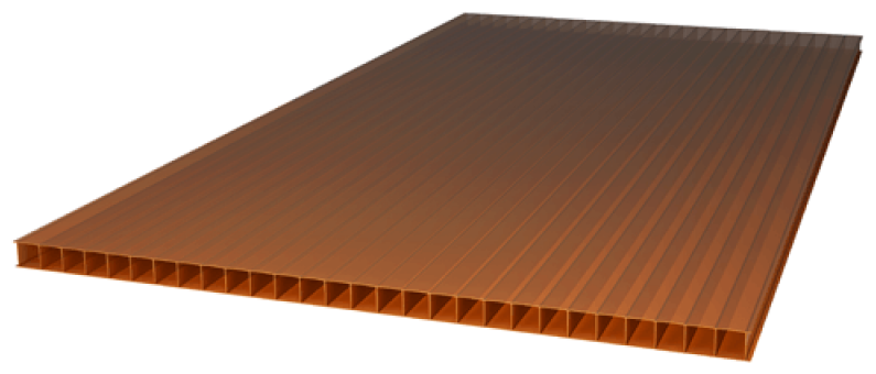 Сотовый поликарбонат 4 мм ULTRAMARIN бронза 2,1 х 3 м