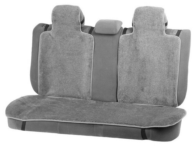 Накидки на заднее сиденье Sima-land натуральная шерсть, 135х55 и 75х55 см, серый, набор 3 шт