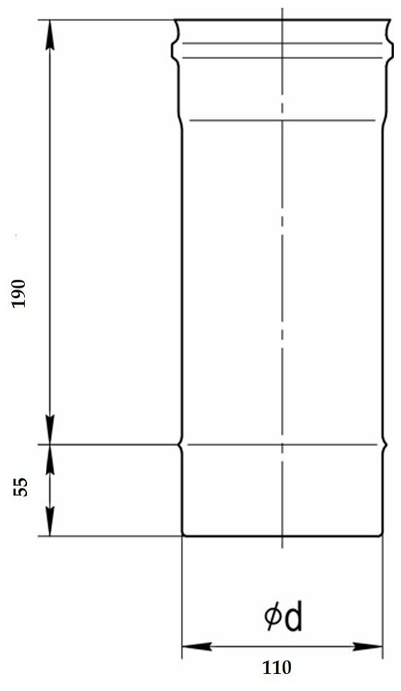 Дымоход 0,25м Ferrum (430 0,5 мм) Ф110 - фотография № 2