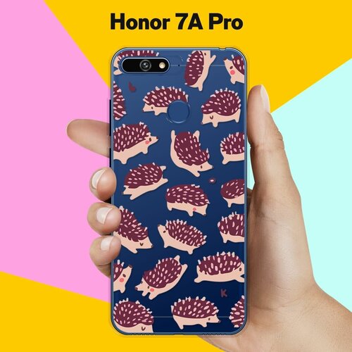 Силиконовый чехол Ёжики на Honor 7A Pro силиконовый чехол на honor 7a pro хонор 7а про розы на сером