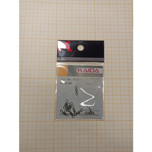 фото Kaida вертлюг рыболовный набор 10 шт, k1001 size:7 разрыв:22kg