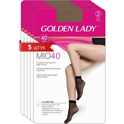 фото Женские носки golden lady средние, 40 den, 10 пар, размер 0 (one size) , бежевый