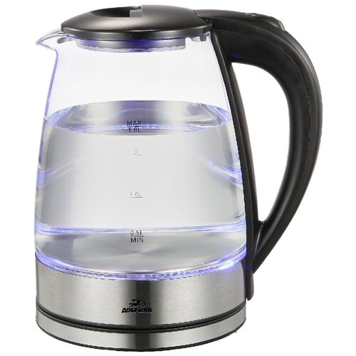 Чайник электрический 18Л 1800ВТ диск стекло черннерж добрыня новинка 171000₽