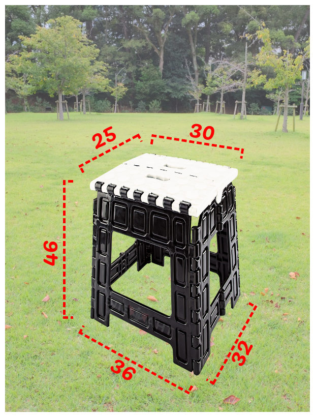 Табурет складной для дома, дачи, подставка для ног, табурет для детей, в ванную. Высота высокого табурета 46 см, черно-белый - фотография № 2