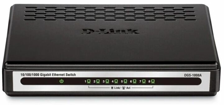 Коммутатор D-Link DGS-1008A Unmanaged Switch 8x1000Base-T, plastic case
