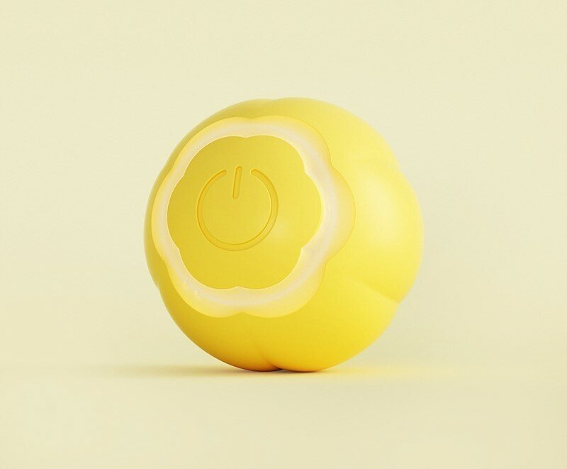 Игрушка для кошек, интерактивный мяч-дразнилка для животных, желтый - фотография № 1