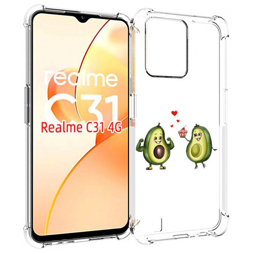 Чехол MyPads влюбленные-авокадо для OPPO Realme C31 задняя-панель-накладка-бампер чехол mypads злой авокадо для oppo realme c31 задняя панель накладка бампер