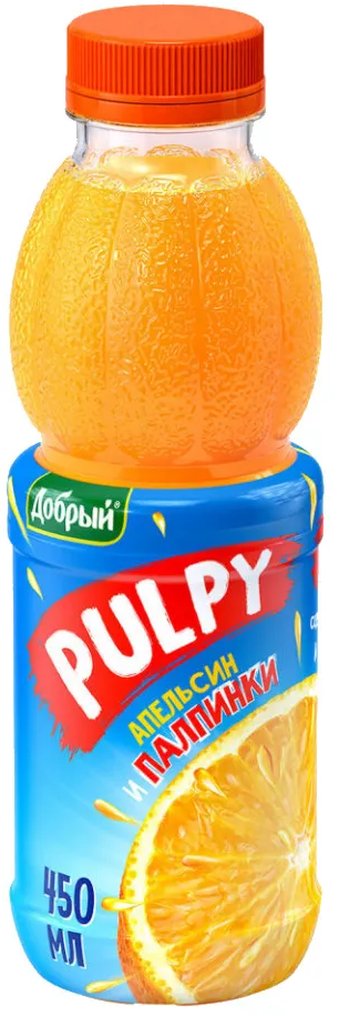 Напиток сокосодержащий Добрый Pulpy Апельсин 0.45 л ПЭТ упаковка 12 штук - фотография № 2