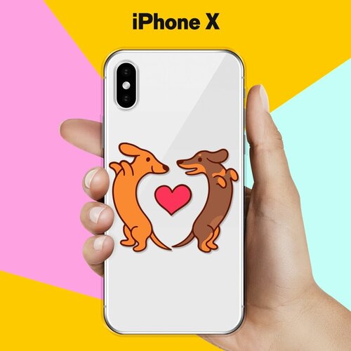 Силиконовый чехол Love Таксы на Apple iPhone X силиконовый чехол love таксы на apple iphone xs max