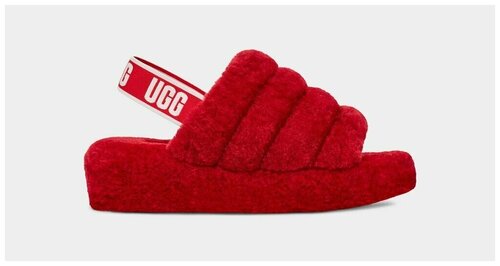 Мюли  UGG, натуральный мех, размер 36, красный