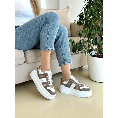 фото Кеды john richardo, полнота 6, размер 37, золотой, белый