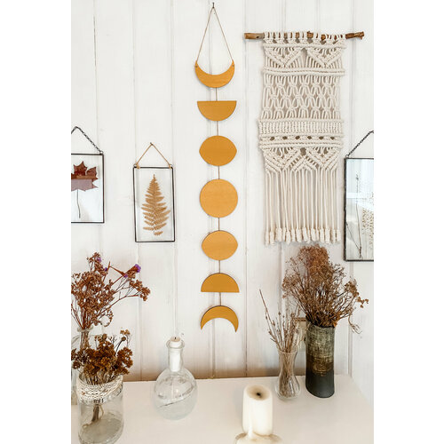 Золотой деревянный Бохо декор 'Фазы Луны'