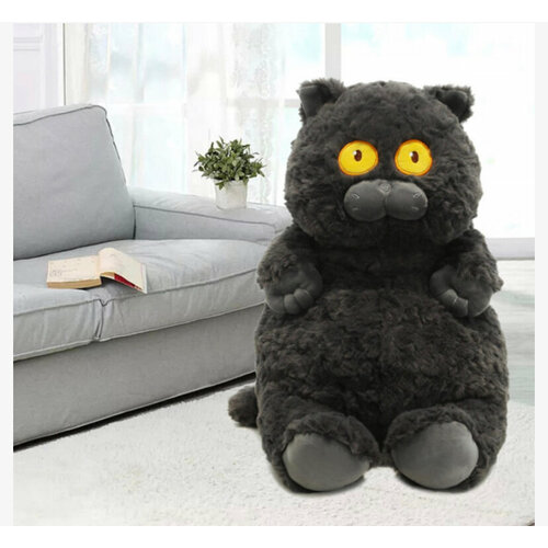 фото Мягкая игрушка кот обормот, кот обнимашка, 65 см черный китай