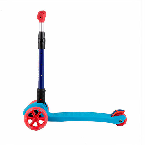 фото Самокат maxiscoo junior delux 3х колесный, свет. колеса 2022, цвет голубой