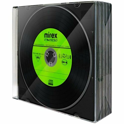 Диск Mirex CD-R80 Slim Case (5 шт.) дизайн 'Maestro' 700Mb 52х (UL120120A8F)