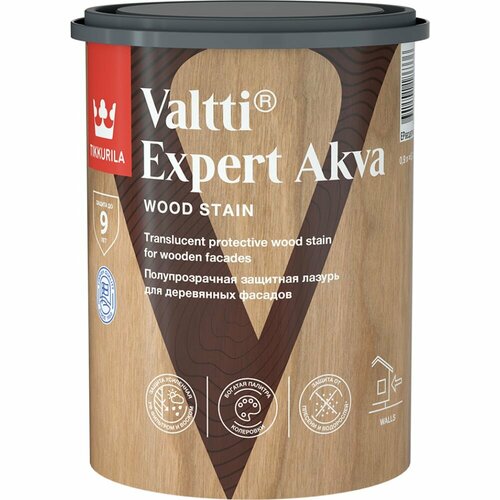 tikkurila valtti expert akva лазурь высокоэффективная защитная полуматовая белый дуб 0 9л Высокоэффективная защитная лазурь Tikkurila VALTTI EXPERT AKVA