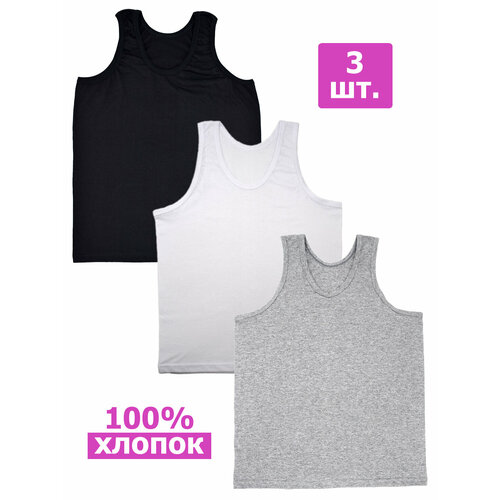 Майка Amtex, размер 54, черный, белый, серый