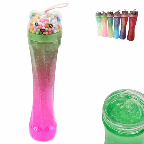 Большой готовый слайм в банке 55 х 215 см с блёстками и шариками для девочек и для мальчиков 329₽