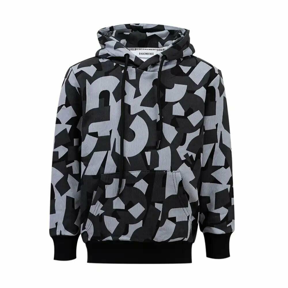 Худи BIKKEMBERGS, размер 12, черно-серый
