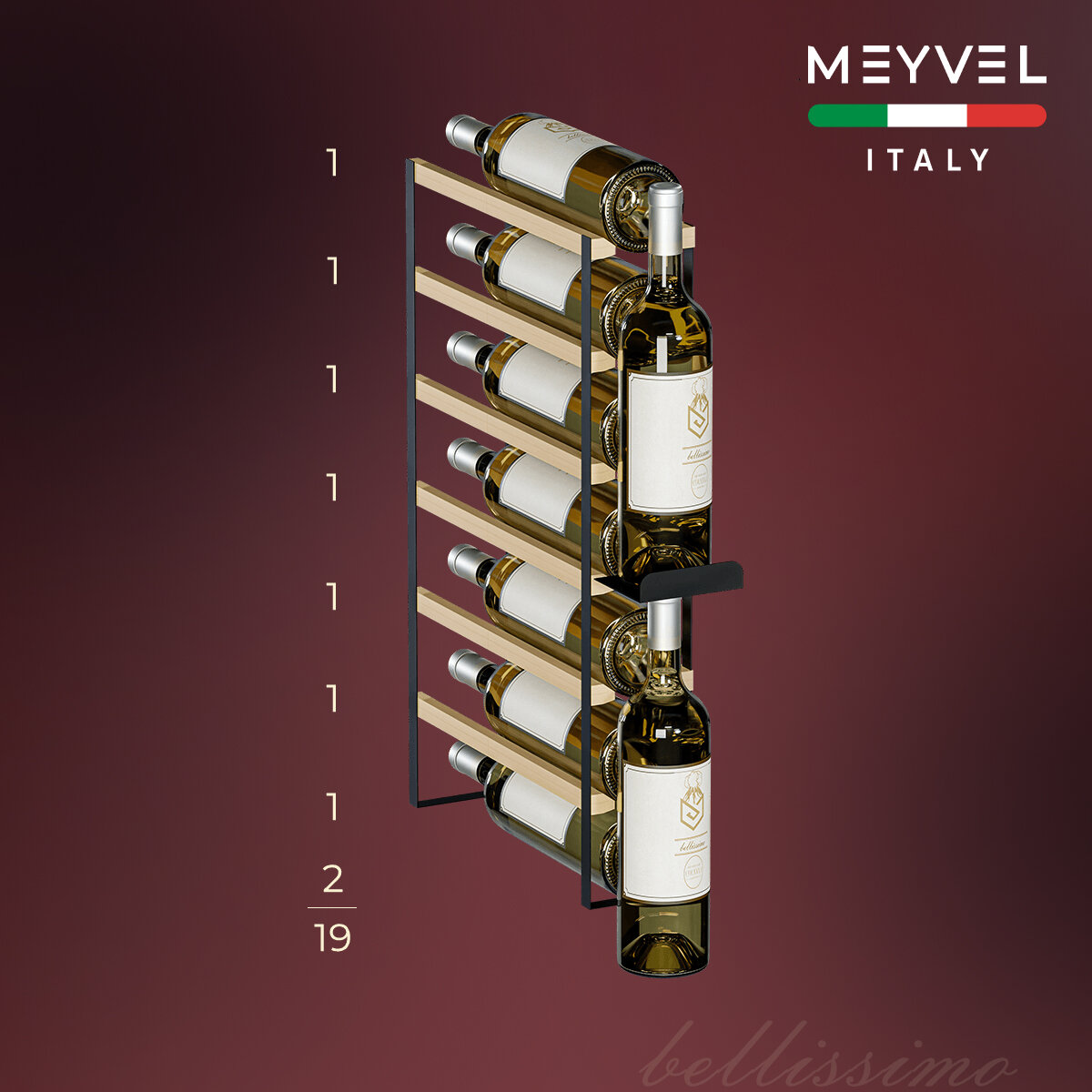 Изображение Винный холодильный шкаф Meyvel MV9NH-KWT1 компрессорный (встраиваемый / отдельностоящий холодильник для вина на 9 бутылок)