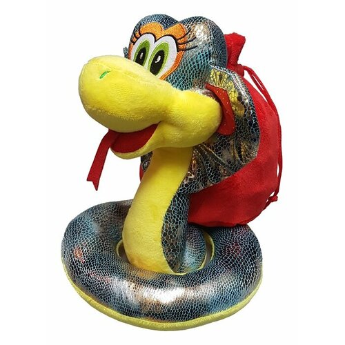 Мягкая игрушка-конфетница для подарков и конфет Новогодняя упаковка 1000 г Коброчка с мешком Символ 2025 г 775₽