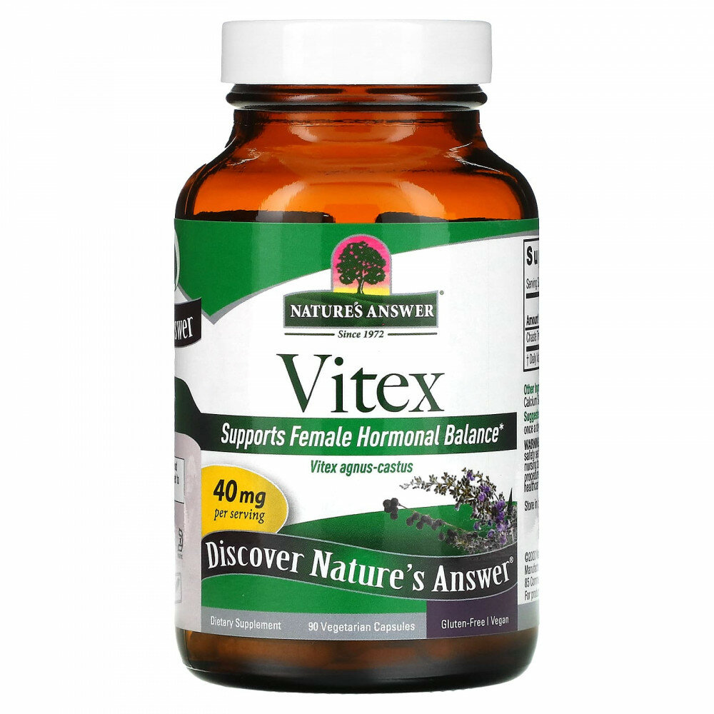 Изображение Nature's Answer, витекс, 40 мг, 90 вегетарианских капсул